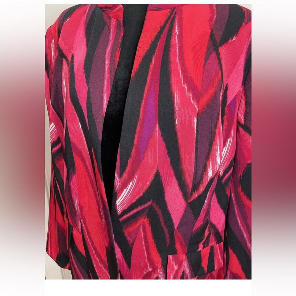 Jones studio separates‎ woman pink black colorful open no close jacket size 16W - Picture 3 of 12
